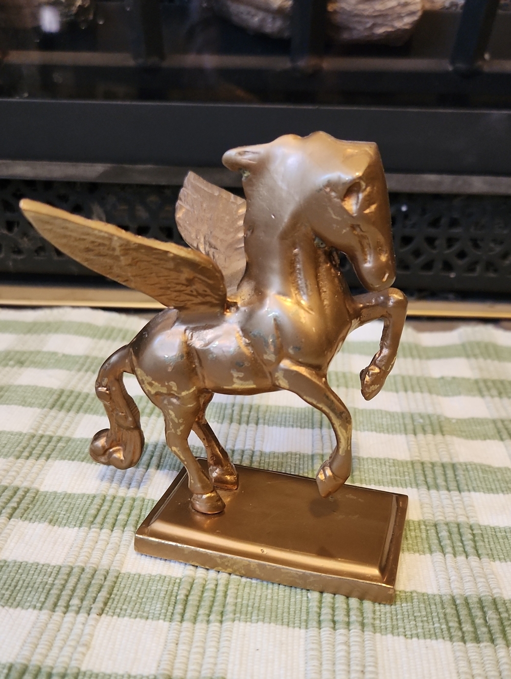 Brass Gold Pegasus Figurine Decorative Sculpture Home Art Mythical Beast Vintage